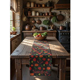 Persoonlijk Spicy Chili Pepper Patroon Korte Tafelloper