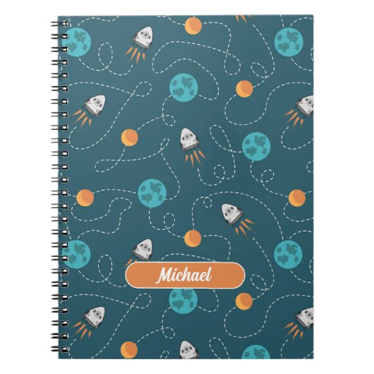 Persoonlijk Spiraal Notebook Ruimtevaarder Notitieboek (Voorkant)