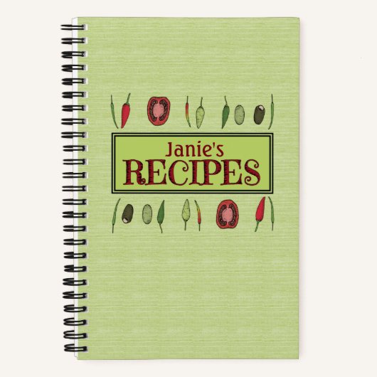 Persoonlijk Spiral Kookboek met Gemengde Pepers Notitieboek (Voorkant)