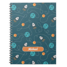 Persoonlijk Spiral Notebook 'Ruimtereiziger'
