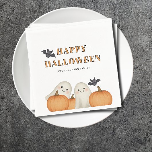 Persoonlijk spookpompoen Halloween-feest Servet