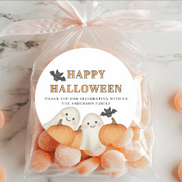 Persoonlijk spookpompoen Halloween-feestje Ronde Sticker