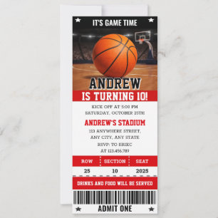 Persoonlijk sport basketbal ticket verjaardag kaart