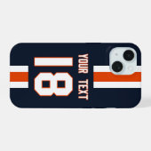Persoonlijk sportshirt iPhone 15 case (Achterkant horizontaal)