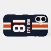 Persoonlijk sportshirt iPhone 16 hoesje (Achterkant horizontaal)