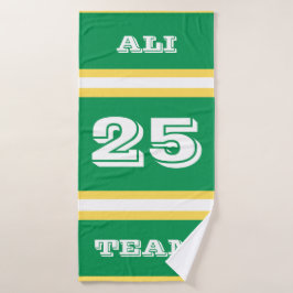 Persoonlijk sportteam/honkbalhanddoek voor jongens badhanddoek