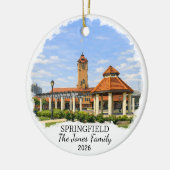 Persoonlijk Springfield-sieraad, op maat Illinois Keramisch Ornament (Links)