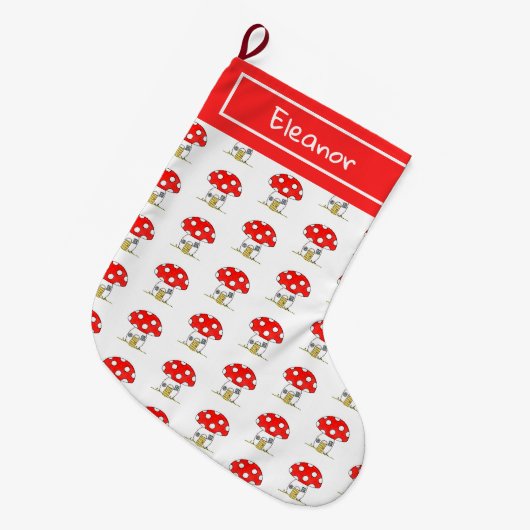 Persoonlijk sprookje Woodland Toadstool Grote Kerstsok (Voorkant (Hangend))