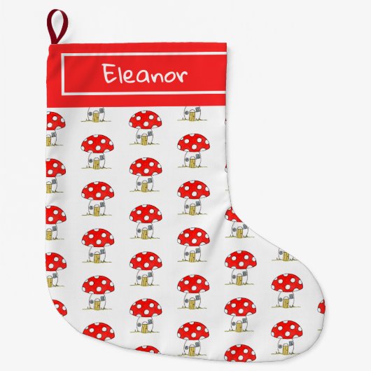 Persoonlijk sprookje Woodland Toadstool Grote Kerstsok (Voorkant)