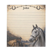 Persoonlijk Staalgrijs Saddlebred Ranch Erfgoed Notitieblok (Voorkant)