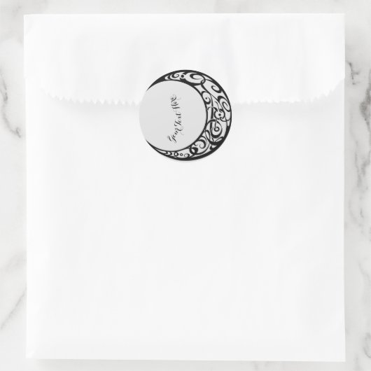 Persoonlijk Stam Maansymbool Ronde Sticker (Tas)
