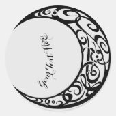 Persoonlijk Stam Maansymbool Ronde Sticker (Voorkant)