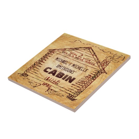 Persoonlijk stamhout tegeltje (Zijkant)