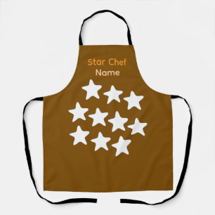 Persoonlijk Star Chef Bruin Schort Zwarte Banden