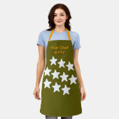 Persoonlijk Star Chef Olive Schort Oranje Banden (Gedragen)