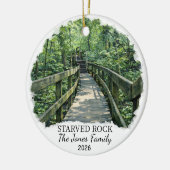 Persoonlijk Starved Rock State Park, Illinois Keramisch Ornament (Links)