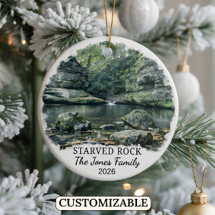Persoonlijk Starved Rock State Park, Illinois Keramisch Ornament