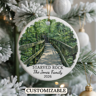 Persoonlijk Starved Rock State Park, Illinois Keramisch Ornament