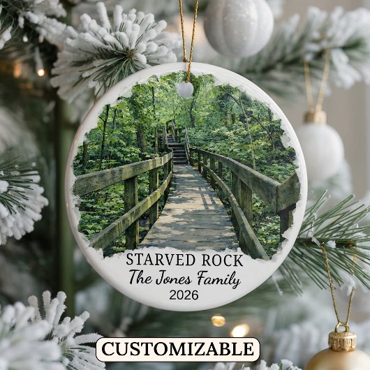 Persoonlijk Starved Rock State Park, Illinois Keramisch Ornament