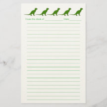 Persoonlijk stationery met dinosauruslijnen voor k