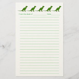 Persoonlijk stationery met dinosauruslijnen voor k briefpapier