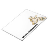 Persoonlijk stationery met giraffe krabbelkunst notitieblok (Schuin)