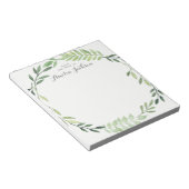 Persoonlijk Stationery met Groene Bladkrans Notitieblok (Schuin)
