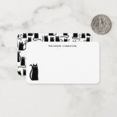 Persoonlijk Stationery met Zwarte Kat Notitiekaartje (Voorkant / Achterkant in situ)