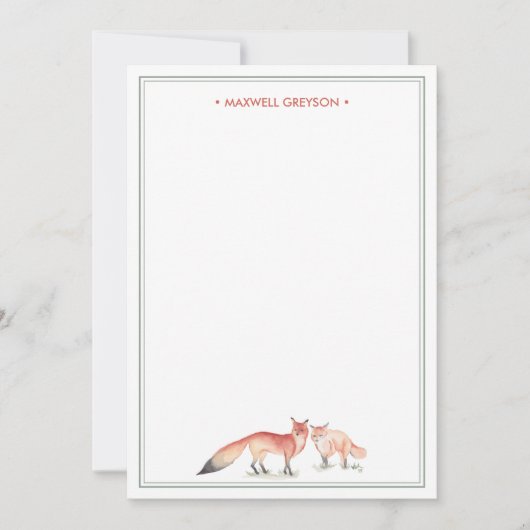 Persoonlijk Stationery van Red Fox Notitiekaartje (Voorkant)