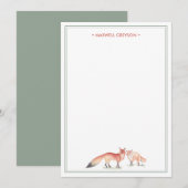 Persoonlijk Stationery van Red Fox Notitiekaartje (Voorkant / Achterkant)