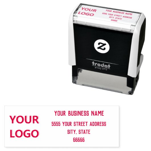 Persoonlijk stempel met aangepast logo adres naam (In situ)