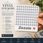 Persoonlijk stickerblad met bloemen van vinyl sticker