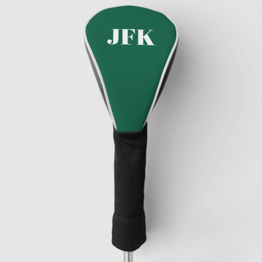 Persoonlijk stijlvol monogram groen golfheadcover (Voorkant)