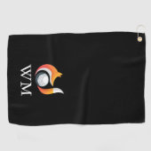 Persoonlijk Stijlvol Monogram Vos En Bal Golfhanddoek (Horizontaal)