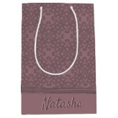 Persoonlijk Stof Roze Patroon Medium Cadeauzakje (Voorkant)