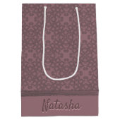 Persoonlijk Stof Roze Patroon Medium Cadeauzakje (Achterkant)