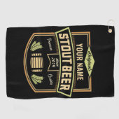 Persoonlijk Stout Donker Bier Brouwen Label Bar Golfhanddoek (Horizontaal)