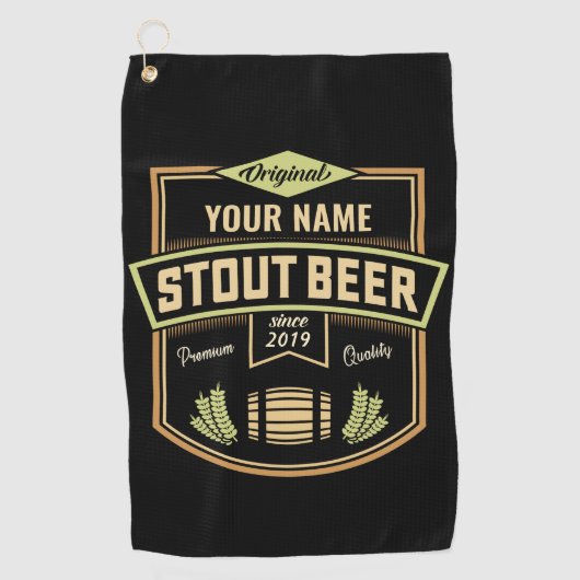 Persoonlijk Stout Donker Bier Brouwen Label Bar Golfhanddoek (Voorkant)