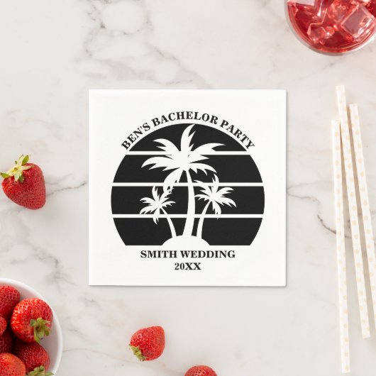 Persoonlijk strand bruidegom feest eiland bruiloft servet (Insitu)