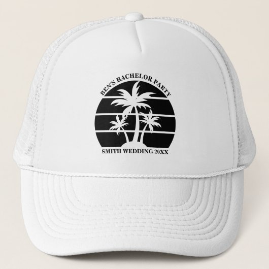 Persoonlijk strand bruidegom feest eiland trouwen trucker pet (Voorkant)