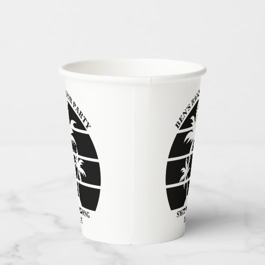 Persoonlijk strand bruidegom vrijgezellenfeest eil papieren bekers (Rechts)