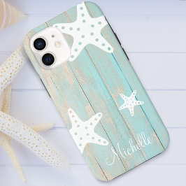 Persoonlijk strand houten zeester in distressed lo Case-Mate iPhone case