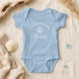 Persoonlijk strand oceaan kust baby shower cadeau romper