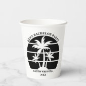 Persoonlijk strand vrijgezellenfeest eiland bruilo papieren bekers (Achterkant)