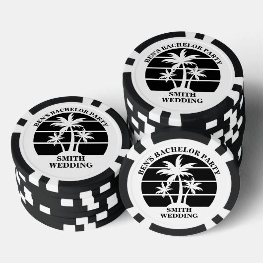 Persoonlijk strand vrijgezellenfeest eiland bruilo poker chips (Opstapeling)