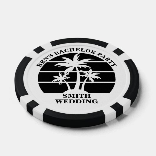 Persoonlijk strand vrijgezellenfeest eiland bruilo poker chips (Enkel)