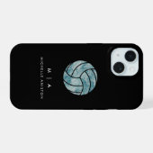 Persoonlijk strand zomer golven volleybal iPhone 15 case (Achterkant horizontaal)
