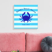 Persoonlijk strandhuis nautisch canvas wanddecor afdruk (Insitu (Woonkamer))