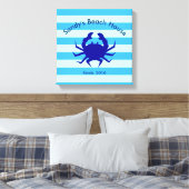Persoonlijk strandhuis nautisch canvas wanddecor afdruk (Insitu (Slaapkamer))