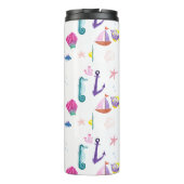 Persoonlijk strandhuisje kids badkamer oceaanleven thermosbeker (Achterkant)